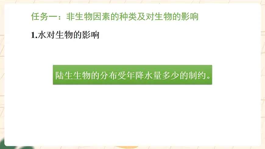 冀少版(2024)生物八年级下册 7.1.1 非生物因素对生物的影响 第2课时 (课件)第5页