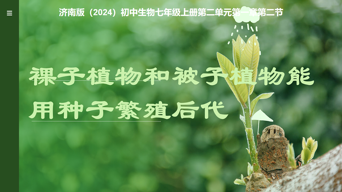 初中 生物 济南版(2024) 七年级上册2.1.2 裸子植物和被子植物能用种子繁殖后代 课件第1页
