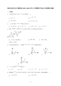湖北省宜昌五中教联体2025-2026学年上册期中考试九年级数学试卷（含答案）