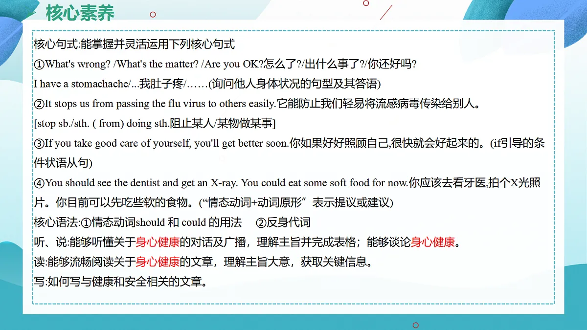 【核心素养】2026春新人教8下英语《Unit 2 Stay Healthy 01Section A 1a-2d》 课件第7页