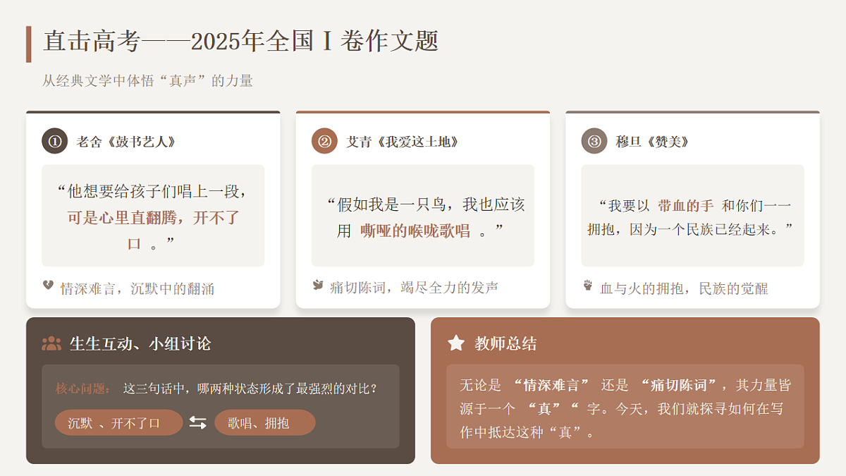 2026年统编版语文选择性必修下册古诗词诵读《说真话,抒真情 》教学课件第3页
