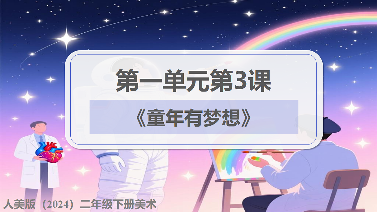 人美版(2024)二年级下册美术第一单元第3课《童年有梦想》课件第1页