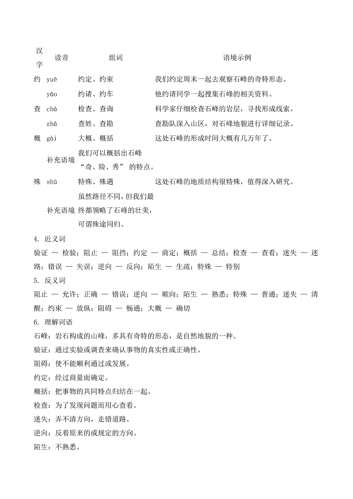 【任务型备课】统编版三年级语文下册-10. 石蜂(知识清单)第2页