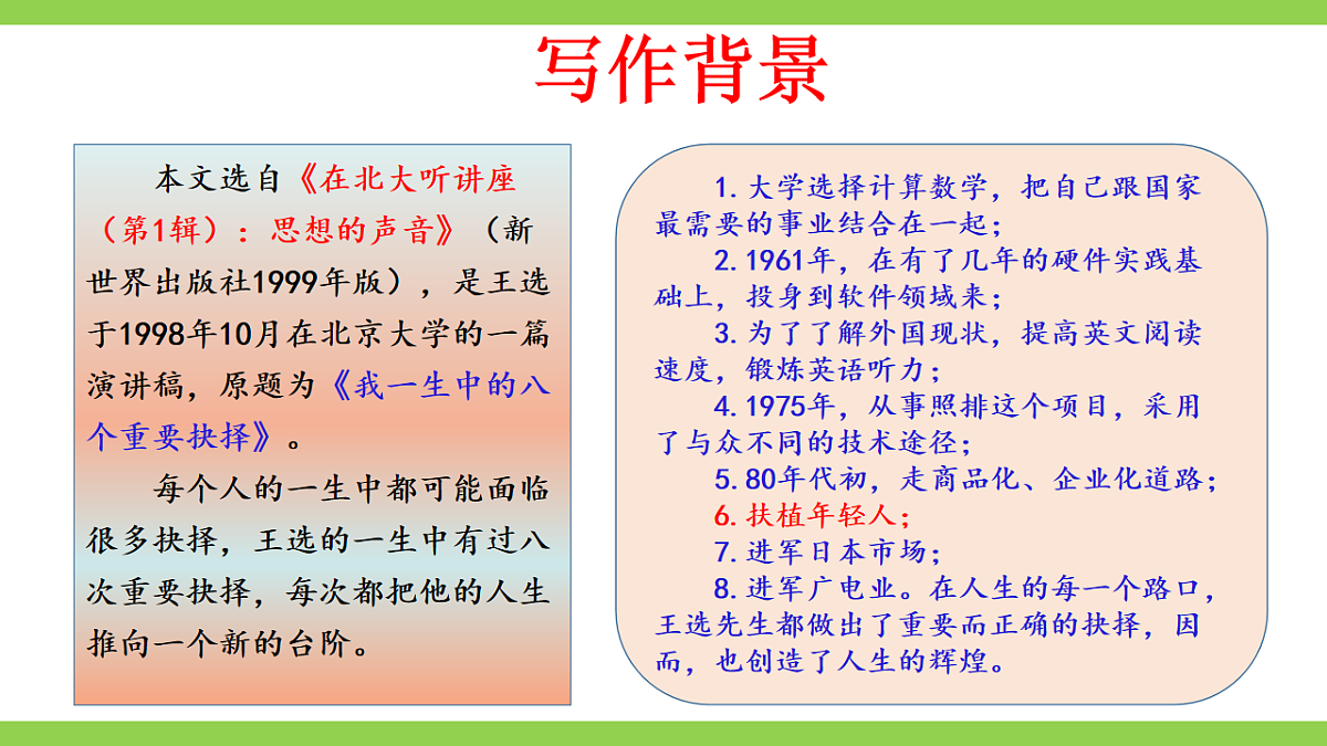 16《 我一生中的重要抉择》【2022新课标】课件第7页
