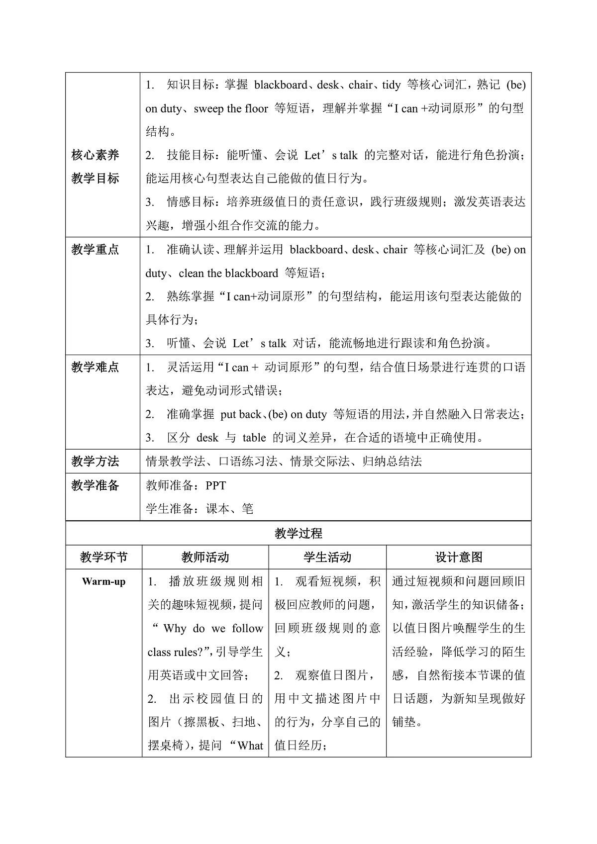【任务型备课】PEP版英语四下-Unit1 Part B 第4课时 Let's talk & Look and say(教案)第2页