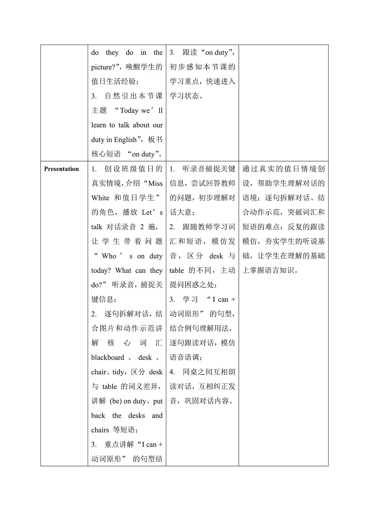 【任务型备课】PEP版英语四下-Unit1 Part B 第4课时 Let's talk & Look and say(教案)第3页