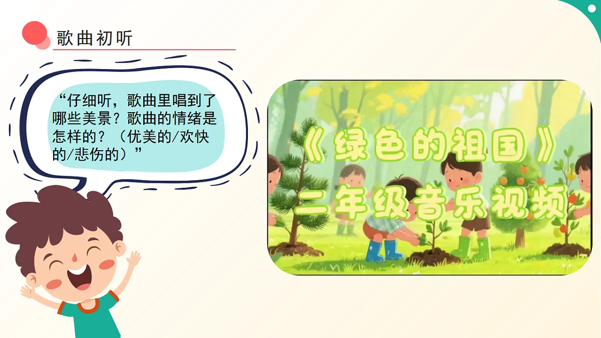 人音版小学音乐二年级下册第一单元《绿色的祖国》课件第6页