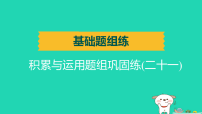 辽宁省2025中考语文基础题组练积累与运用题组巩固练二十一练课件