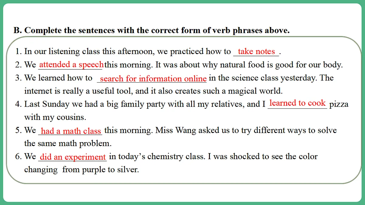 Unit 7 Lesson 1 Listening&Speaking第8页