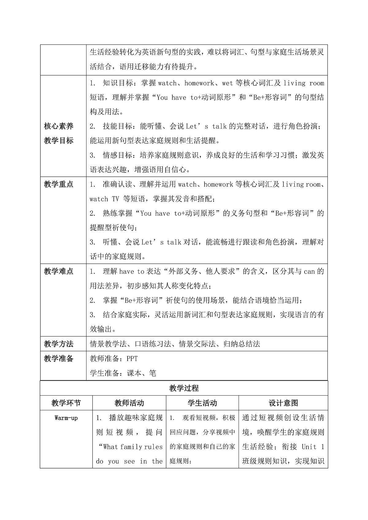 【任务型备课】PEP版英语四下-Unit2 Part A 第1课时 Let's talk & Think and say(教案)第2页