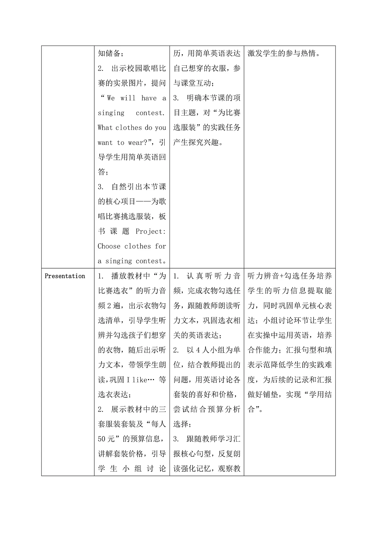 【任务型备课】PEP版英语四下-Unit 4 Part C Project(教案)第3页