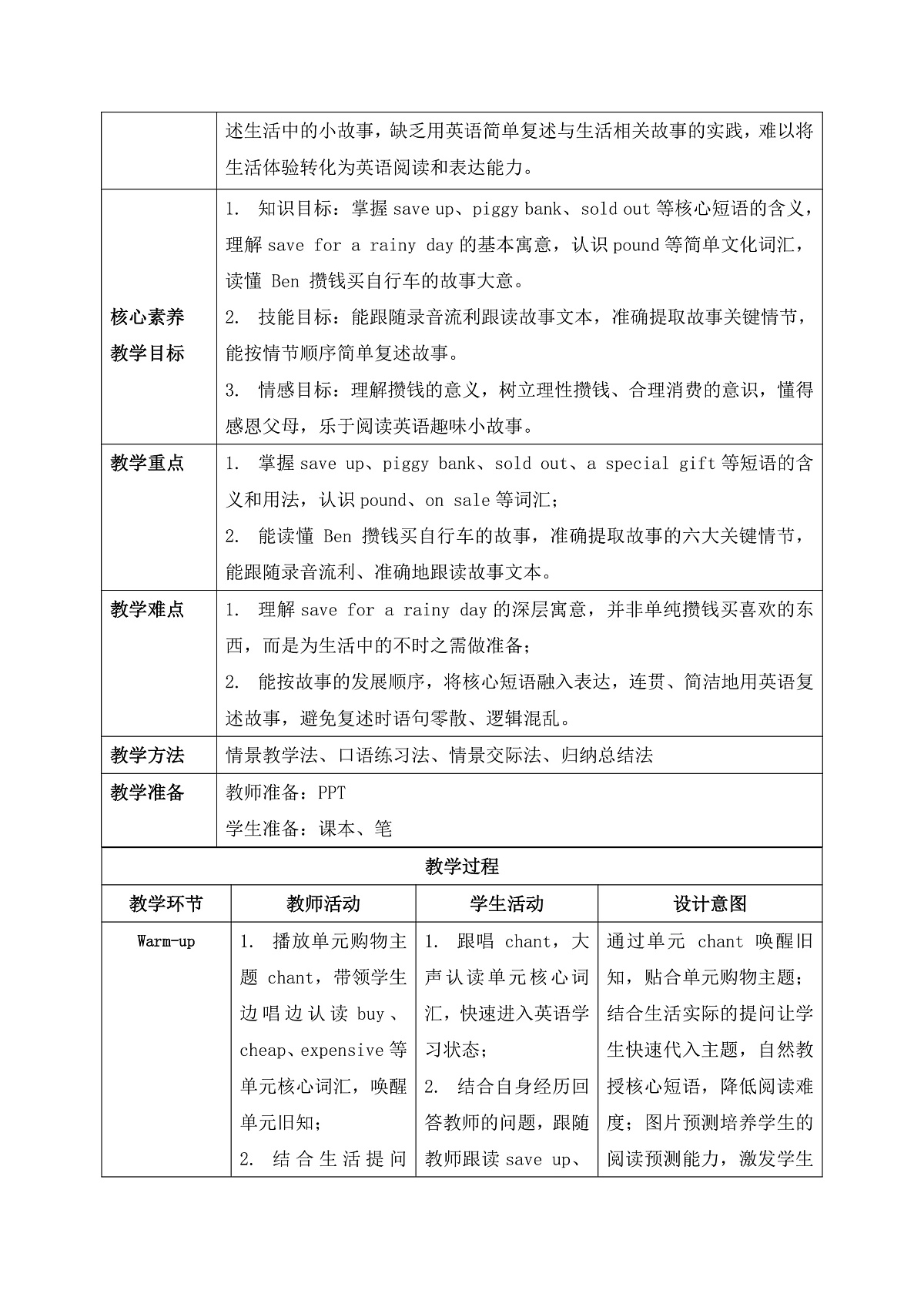 【任务型备课】PEP版英语四下-Unit 4 Part C Reading time(教案)第2页