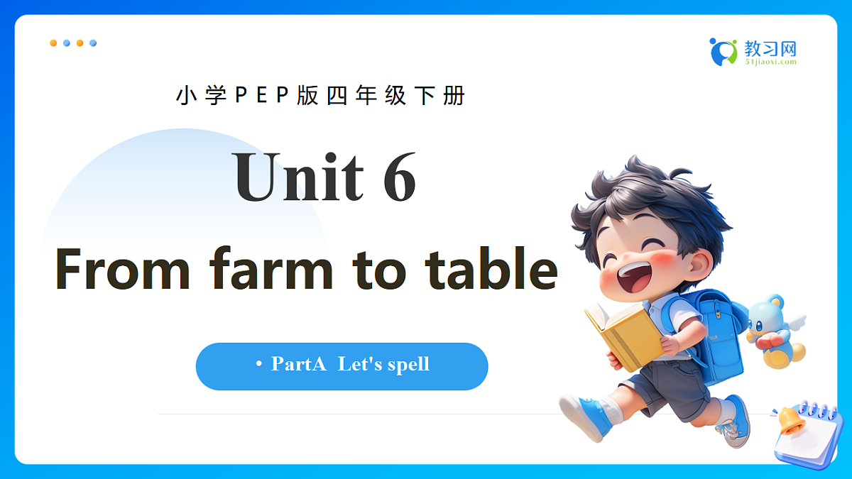 【任务型备课】PEP版英语四下-Unit6 Part A Let's spell(课件)第1页