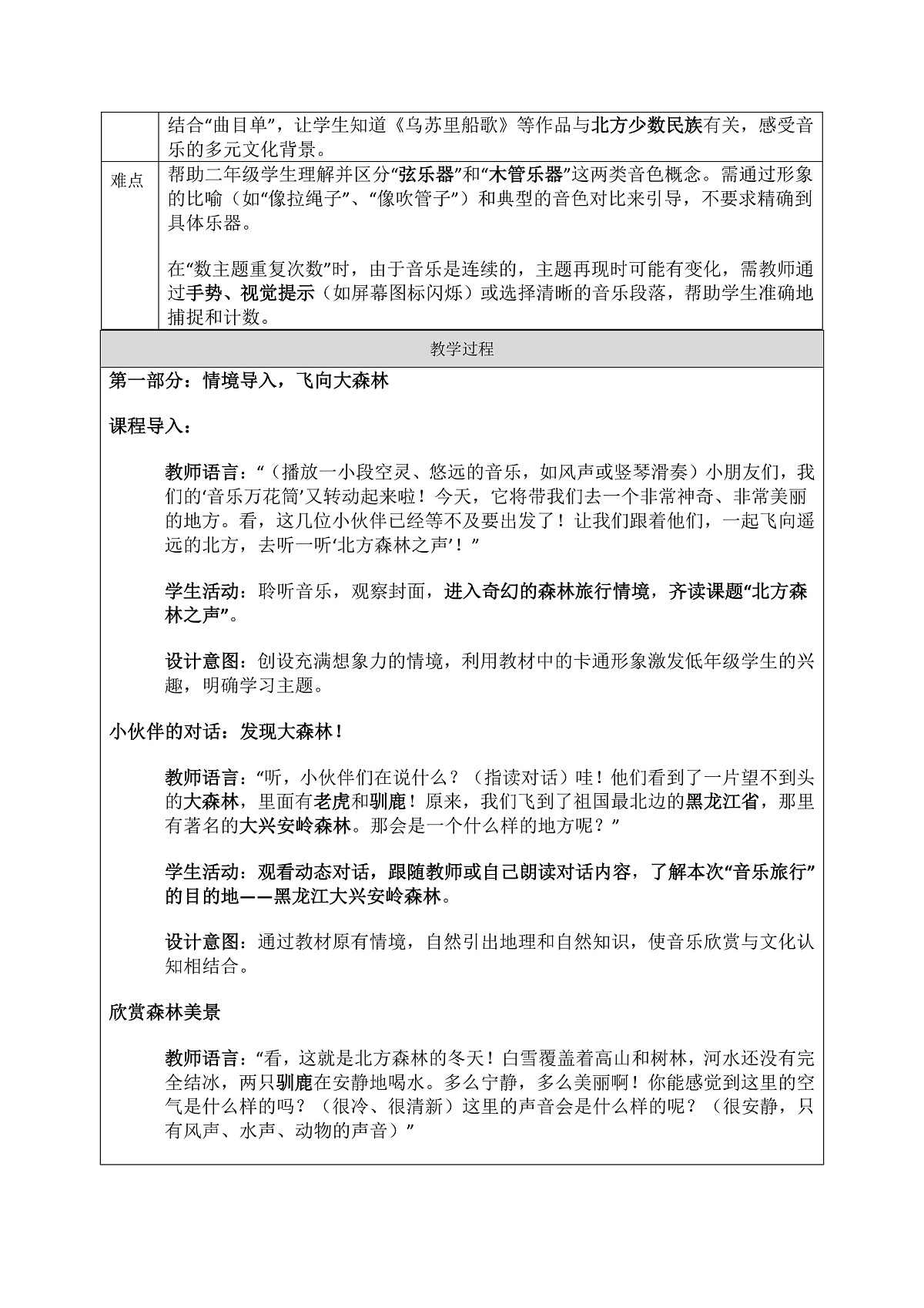 《北方森林之声》教案第2页