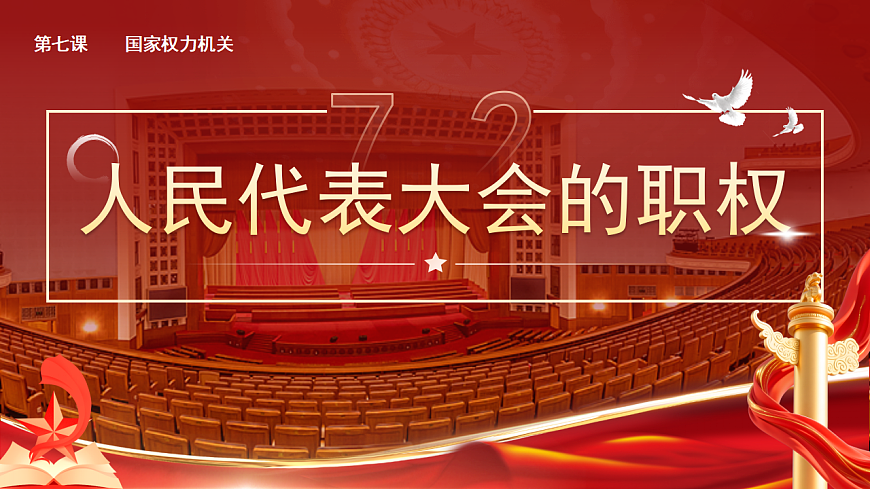 【初中道法八下】7.2《人民代表大会的职权》教学课件第1页
