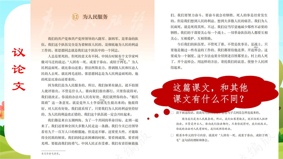 【课件】统编六下第4单元第12课《为人民服务》第7页