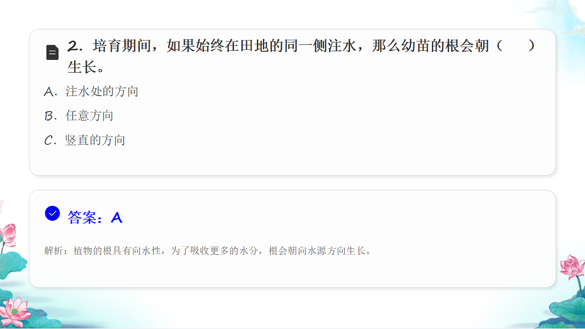 五年级科学下册1.3 绿豆苗的生长 同步分层练习讲解课件(28张)第4页