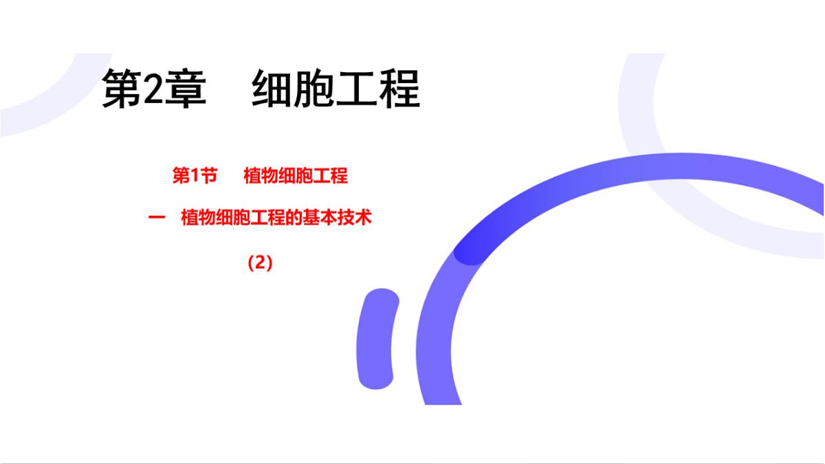 第2章细胞工程第1节(2)一植物细胞工程的基本技术第1页