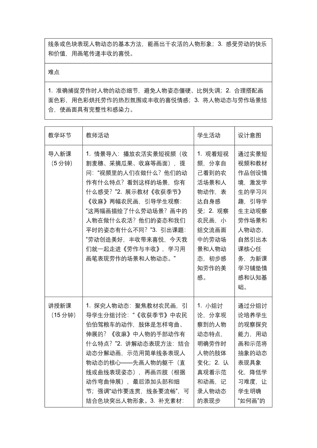 《劳作与丰收》教学设计第2页