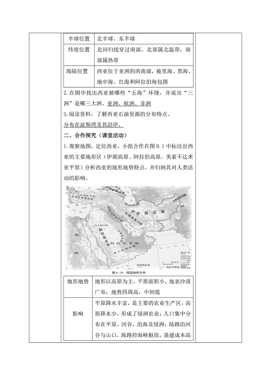西亚导学案(1)教师版第2页