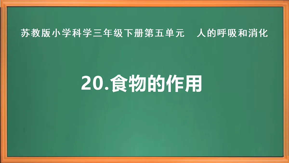 苏教版小学科学三年级下册第五单元《20 食物的作用》课件+作业设计+视频第2页