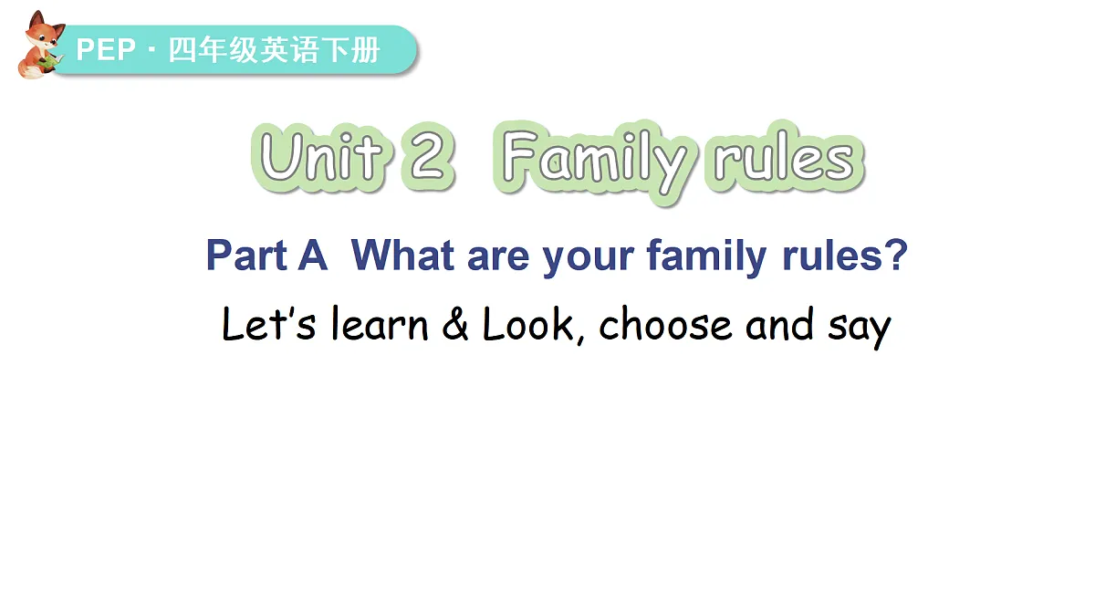 第2课时 A Let's learn & Look, choose and say第1页