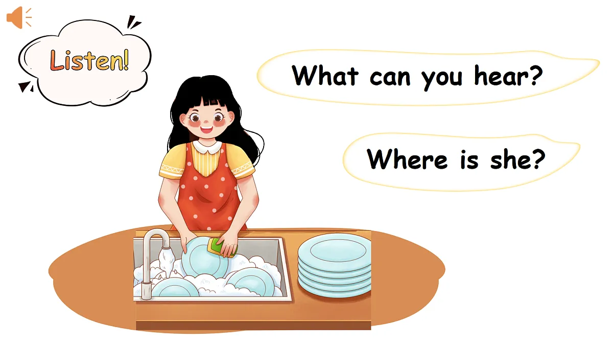 第5课时 B Let's learn & Look, match and say第8页