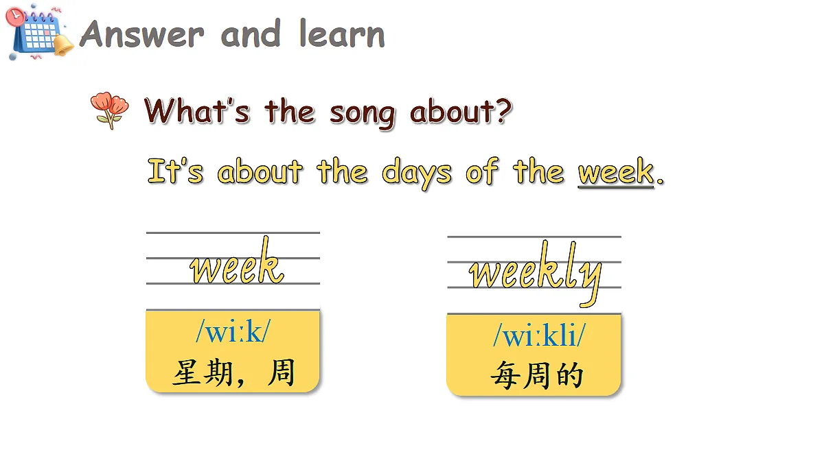 Lesson 1 There are seven days in a week.第3页