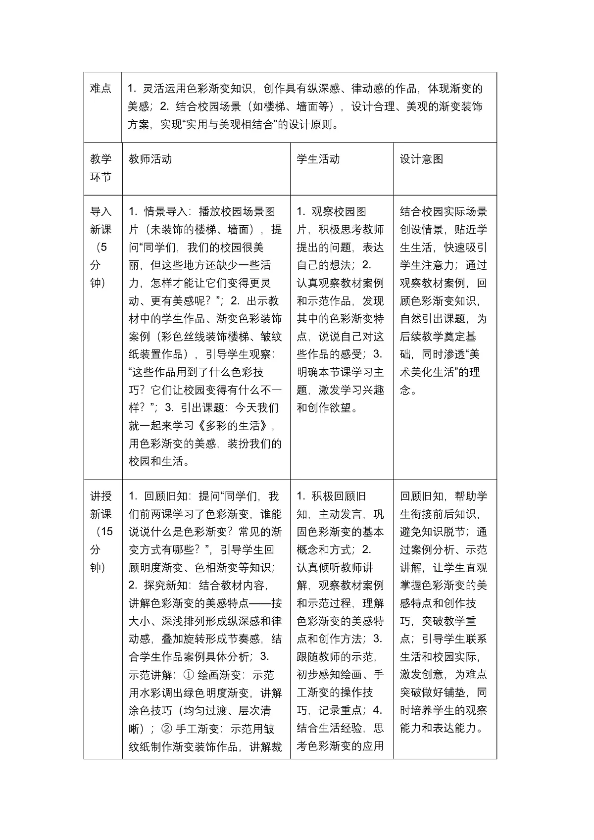 《多彩的生活》教学设计1第2页