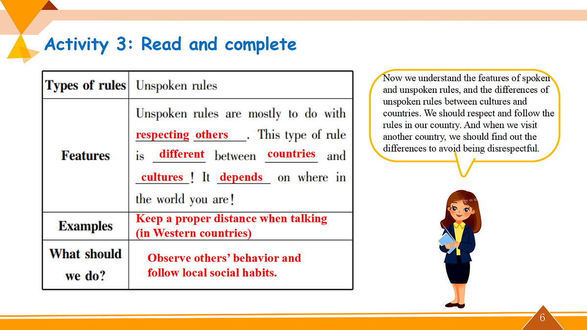 Unit 4 Rules make for a better life! 第3课时(课件)第6页
