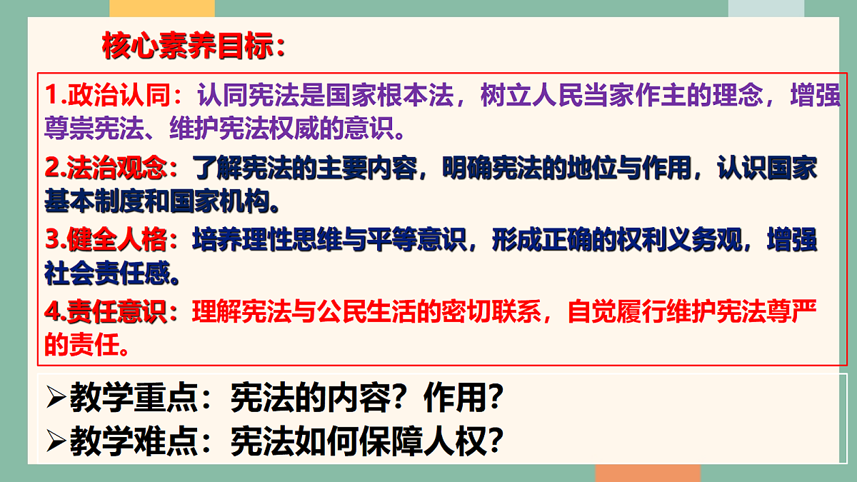 统编版道德与法治八年级下册1.2宪法的内容和作用 课件第4页