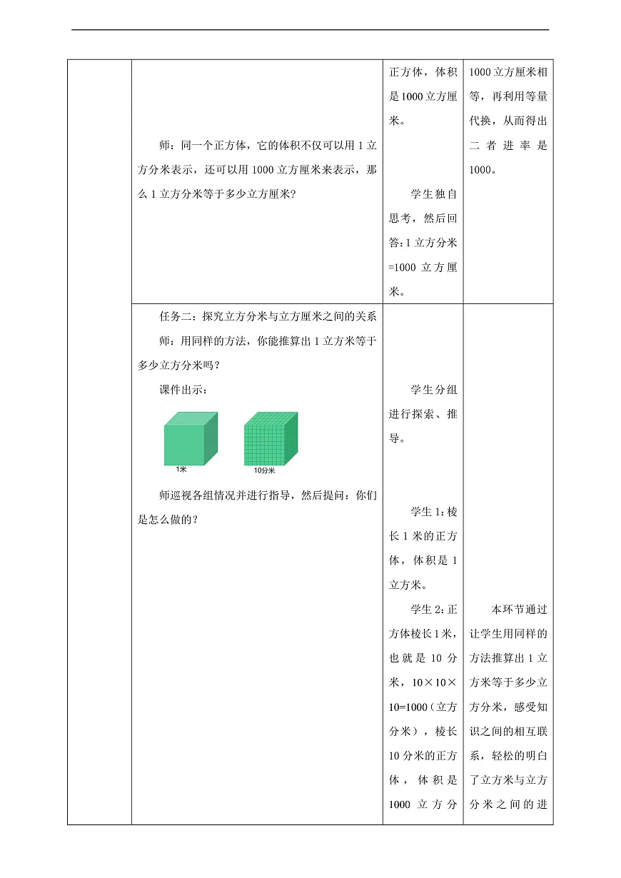 【任务型备课】苏教版五年级下册-6.9 体积单位间的进率(教案)第3页