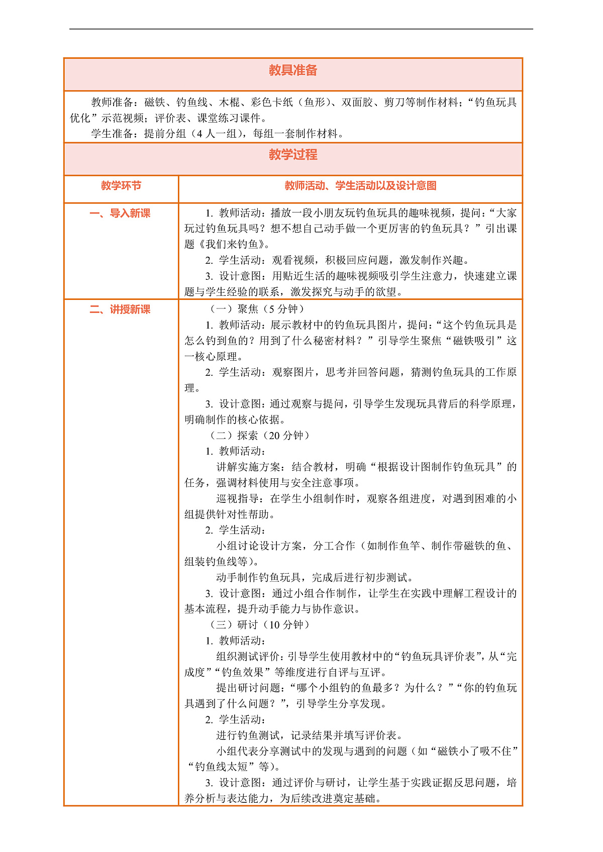 【核心素养】第二单元《玩磁铁》第6课《我们来钓鱼》教案含反思第2页