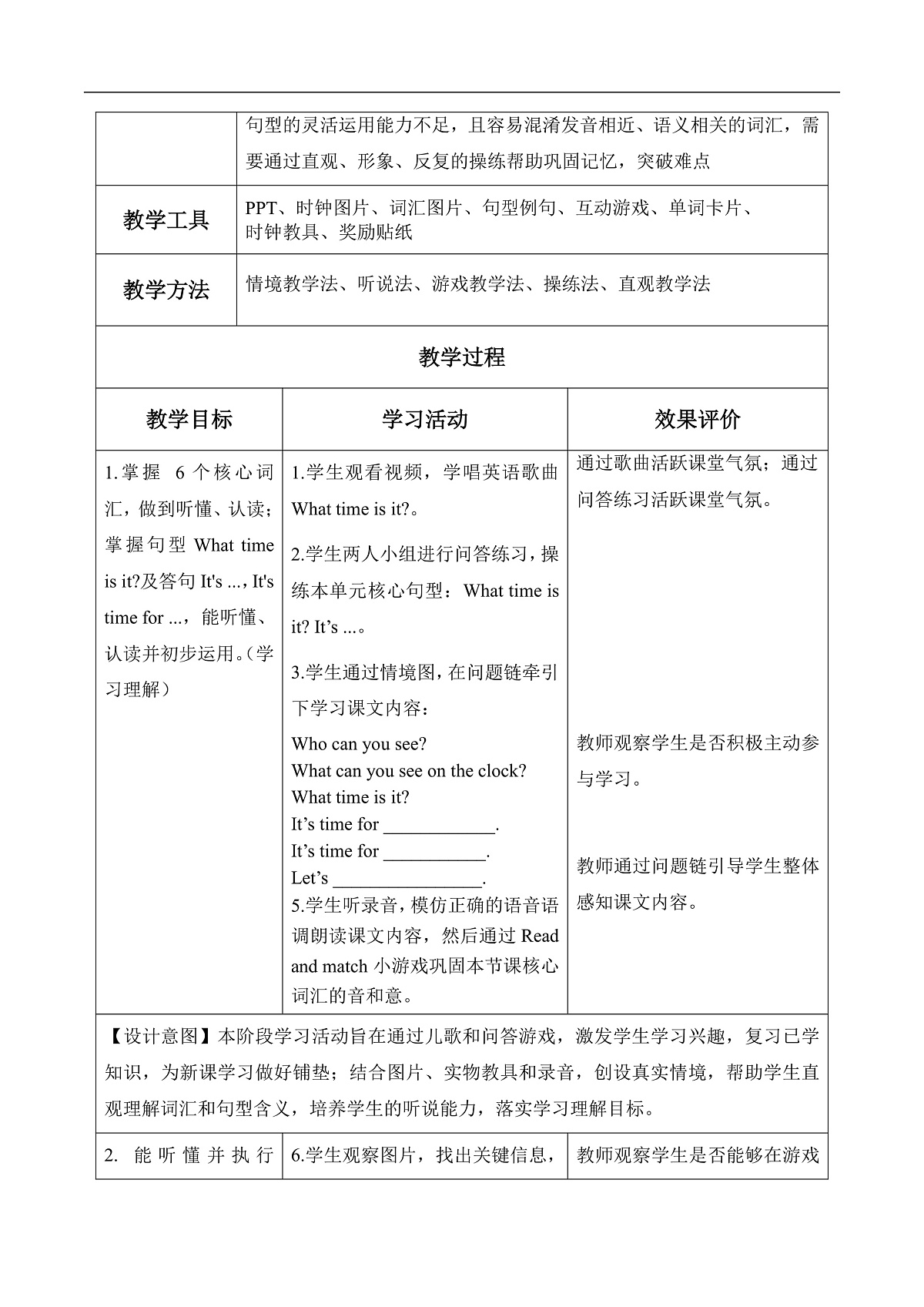 Unit 3 第2课时 Part A Let’s learn&Listen and do (教学设计)英语人教PEP版四年级下册(新教材)第3页