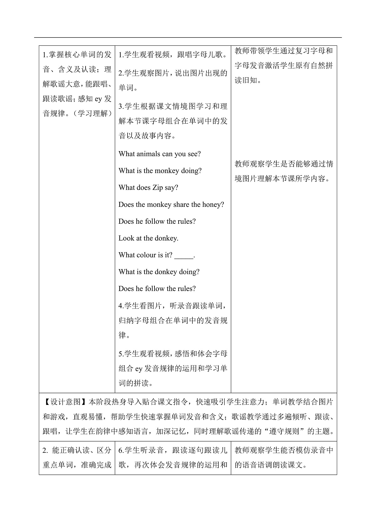 Unit 2 第3课时 Part A Let’s spell(教学设计)英语人教PEP版四年级下册(新教材).dox第3页