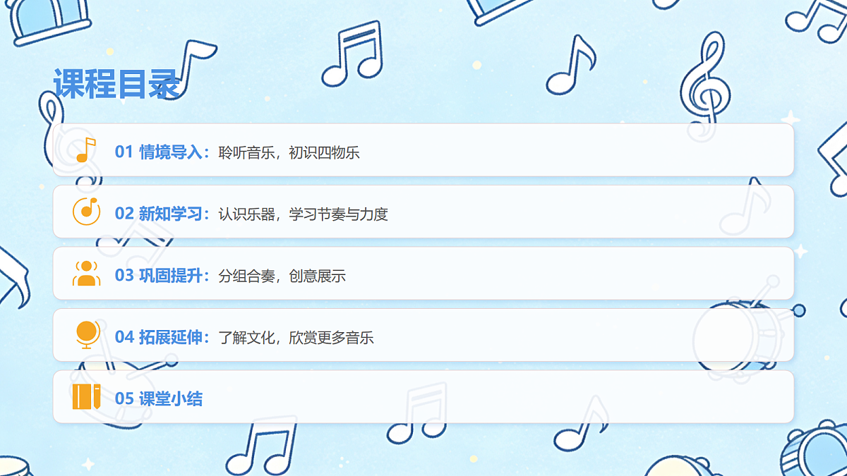 人教版(2026)二年级下册音乐第四单元第5课小小演奏家《四物乐》课件第2页