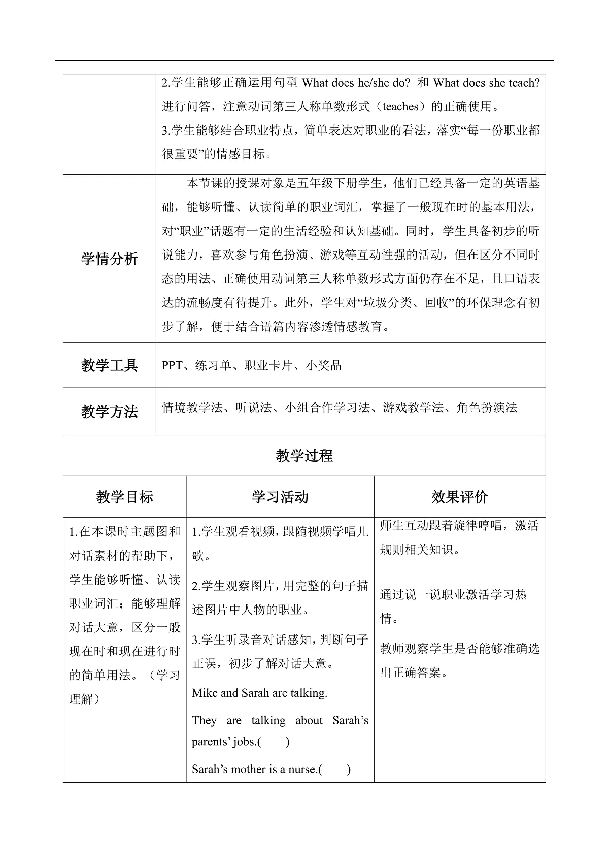 Unit 2 第4课时 Part B Let’s talk&Look, ask and answer 教学设计 第3页