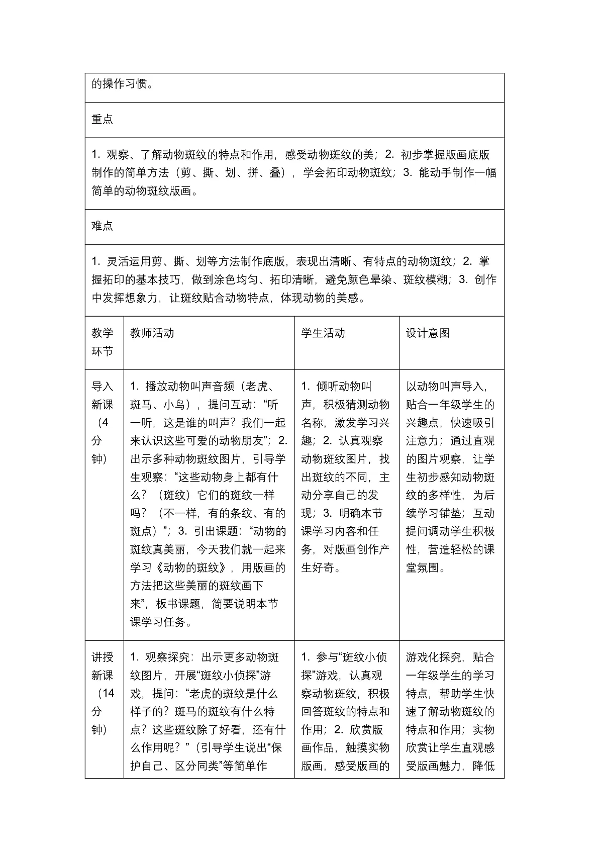 《动物的斑纹》教学设计1第2页