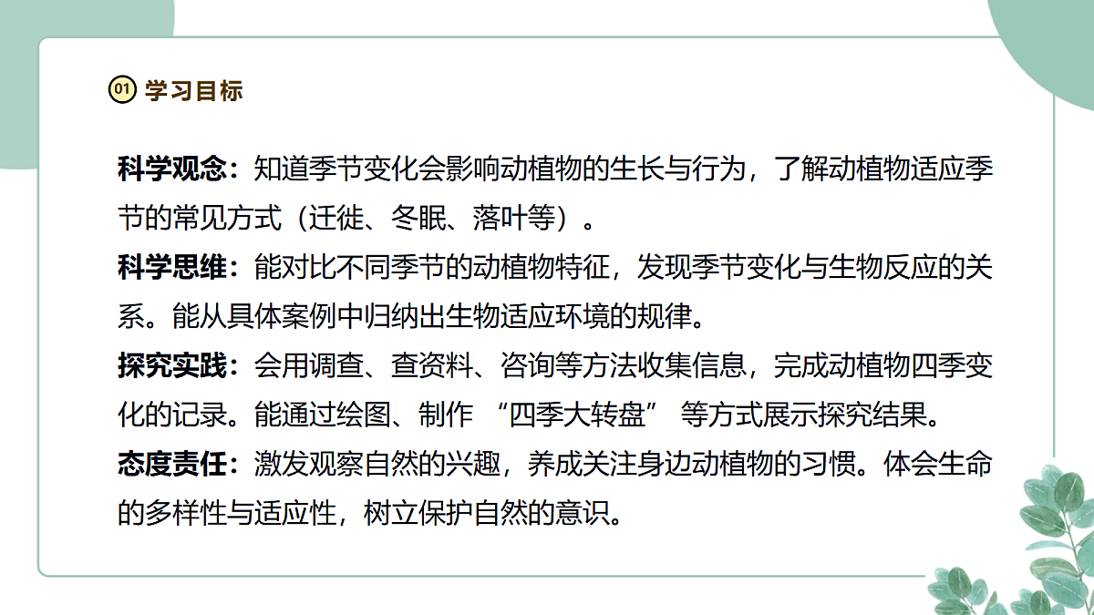 大象版(2024)科学二年级下册2.3《季节变化与动植物》课件第3页