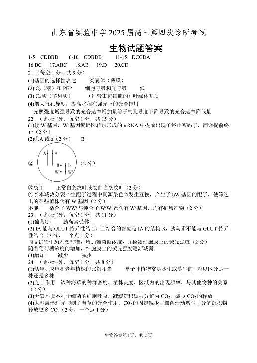 生物学-答案第1页