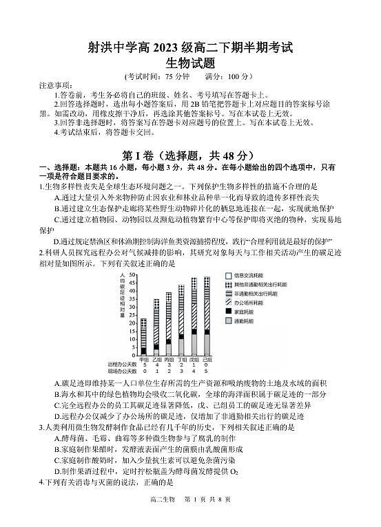 生物试题第1页