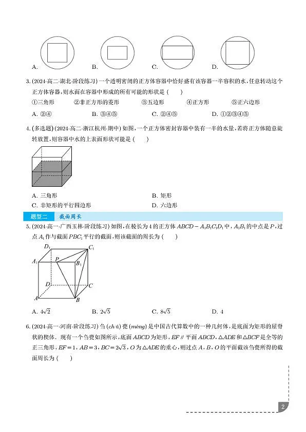 立体几何中的截面问题 (六大题型)(学生版)第2页