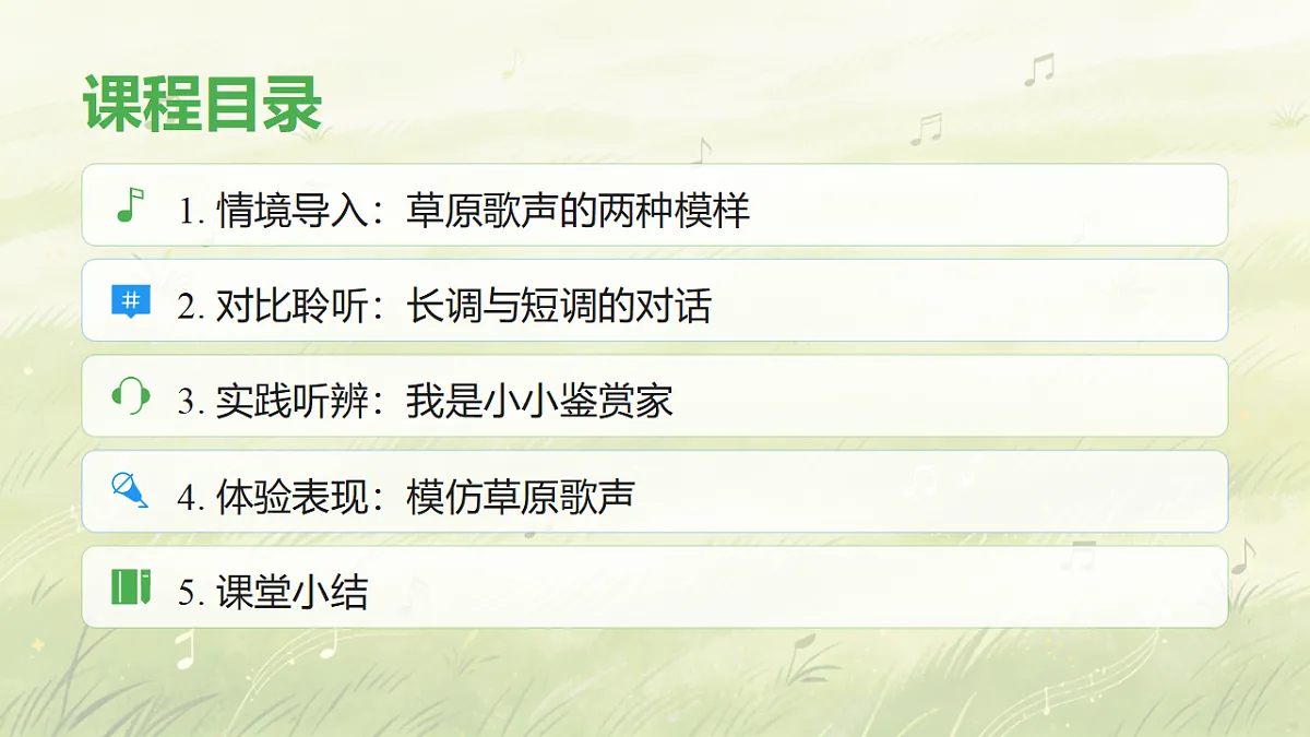 人教版(2026)三年级下册音乐第一单元第3课音乐万花筒《长调与短调》课件第2页