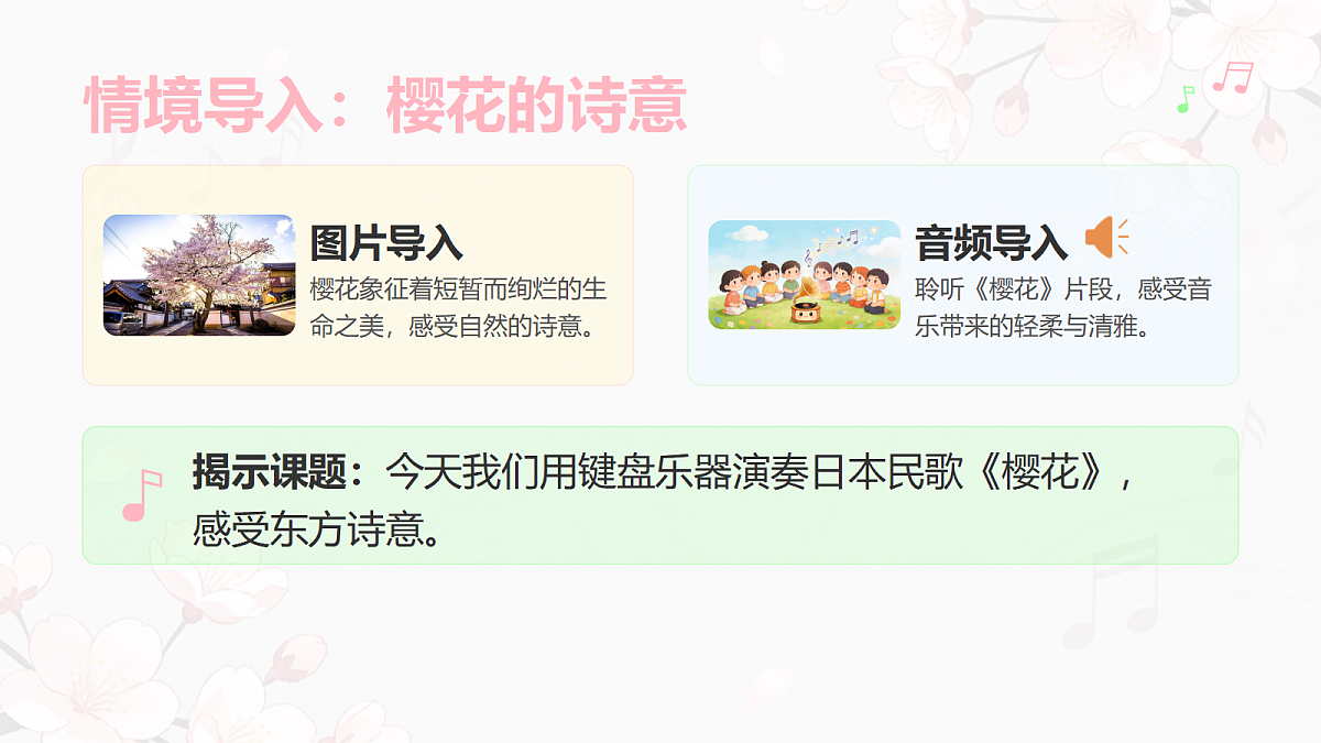 人教版(2026)三年级下册音乐第二单元第4课小小演奏家《樱花》课件第3页
