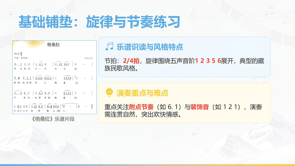 人教版(2026)三年级下册音乐第四单元第6课小小演奏家《格桑拉》课件第4页