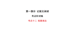 2026年中考语文一轮复习 读写素养提升练 记叙文阅读 考点针对练含答案考点十二 拓展表达课件PPT