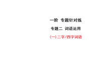2026年中考语文一轮复习 课件含答案 积累与运用 专题针对练（一）二字_四字词语