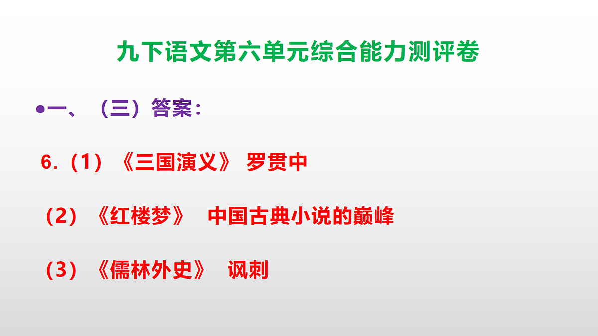 (新)部编版九年级语文下册第六单元综合能力测评卷(参考答案课件)PPT第7页