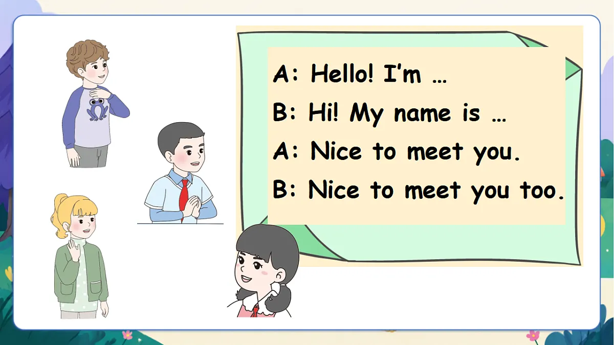 (新教材)人教版PEP英语三上Unit 1 《Making friends》PB let's talk课件第4页