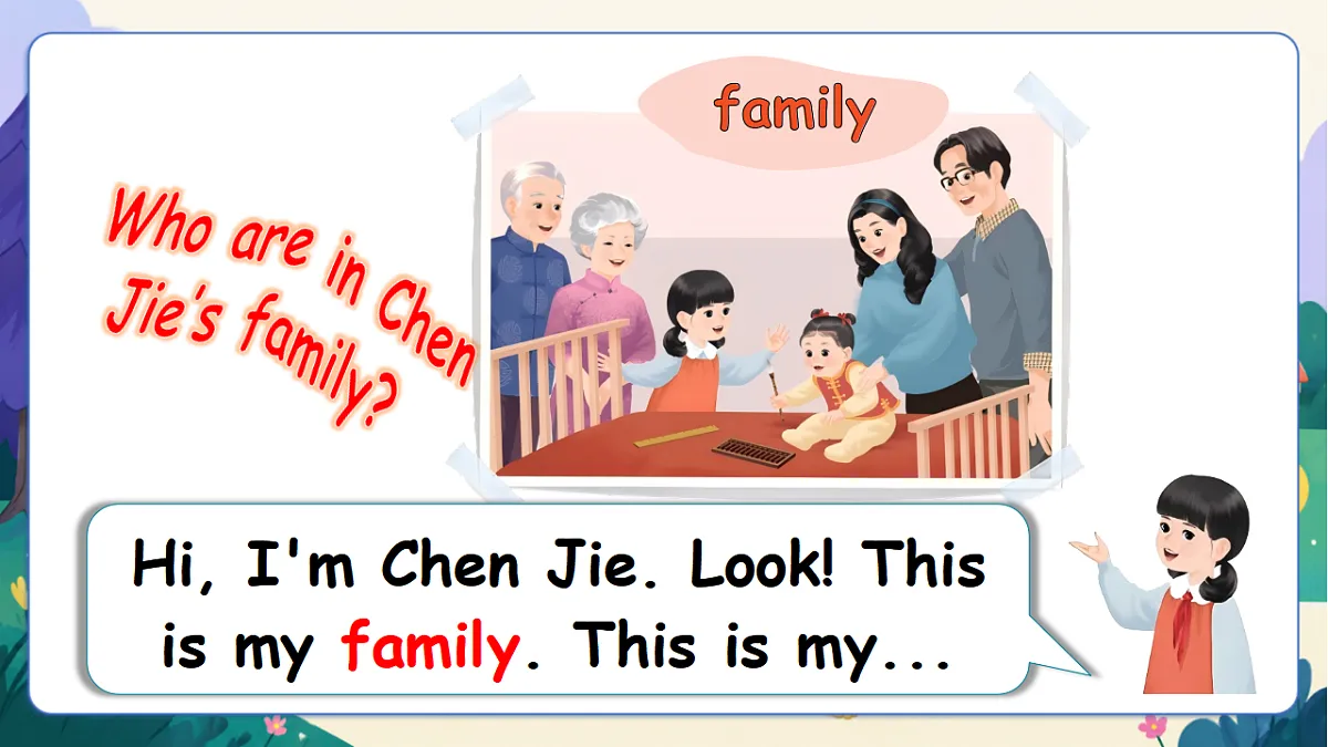 (新教材)人教版PEP英语三上Unit 2 《Different families》 PA Let's learn 课件第7页